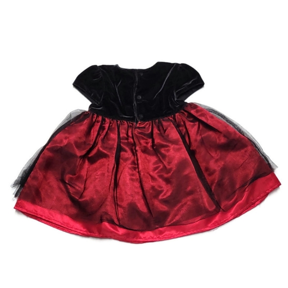 FAO Toys R Us Special Occasion Black Velvet Red Dress Size 3T - Picture 2 of 10